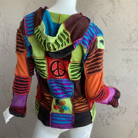 Colorful Patchwork Women's Jacket - Picture 7 of 10